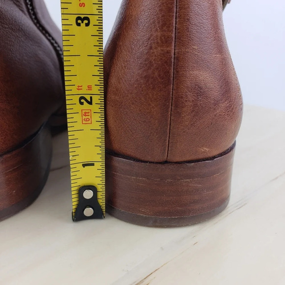 Frye and Co. Ankle Boots Sz 9.5M Adelaide Caramel Brown Burnished Chelsea Boots - Picture 9 of 14